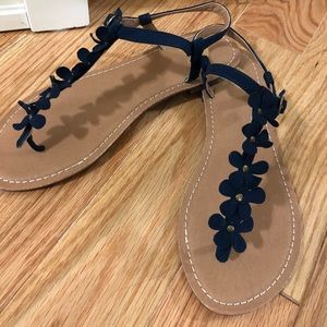 Blue floral sandals